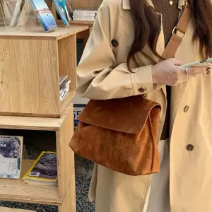 TAVIMART  -  Autumn Winter Fashion Woolen Cloth Messenger Bags Women Simple Crossbody Bag Flannelette Shoulder Bags Cross Body Bag