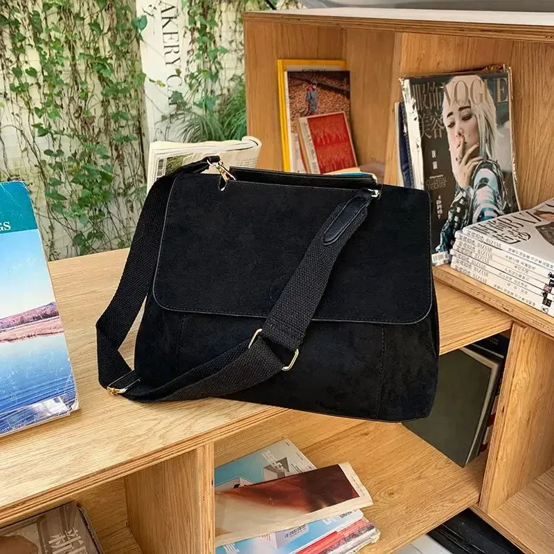TAVIMART  -  Autumn Winter Fashion Woolen Cloth Messenger Bags Women Simple Crossbody Bag Flannelette Shoulder Bags Cross Body Bag