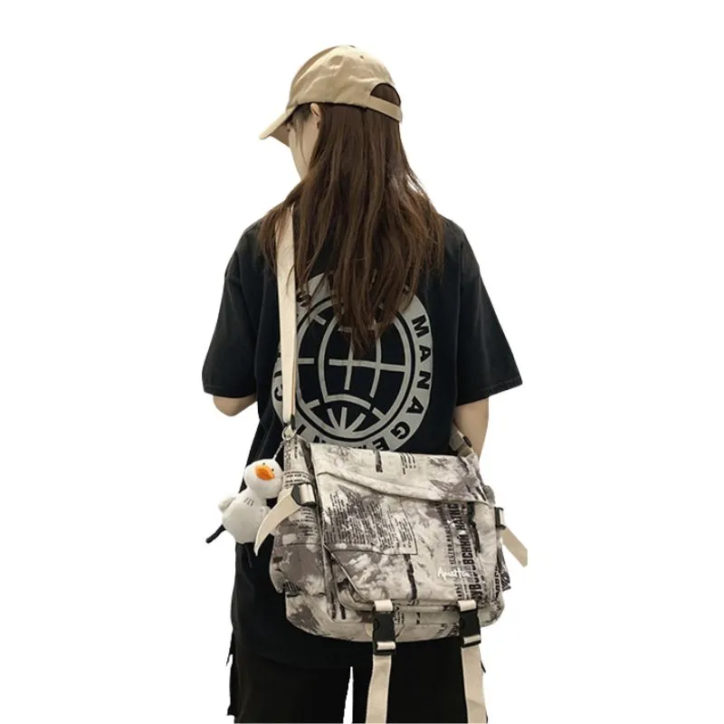 Text Pattern Messenger Bag