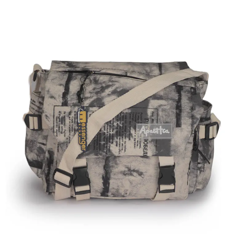 Text Pattern Messenger Bag