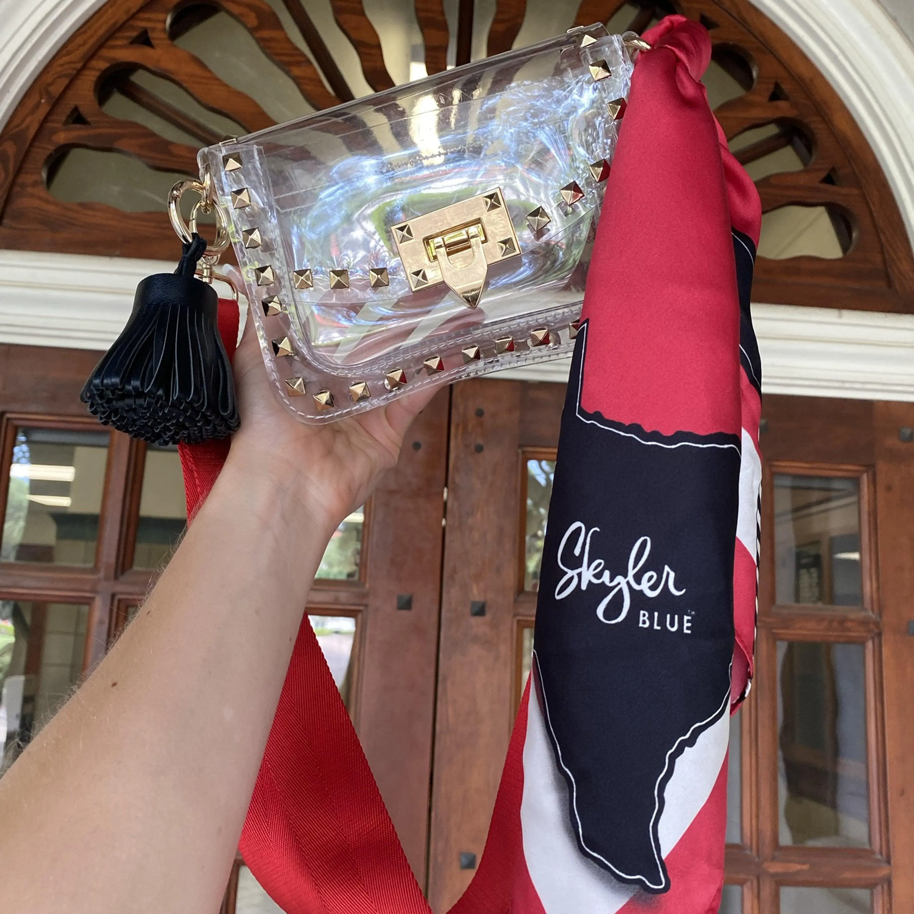 The Lubbock Clear Small Studded Bag