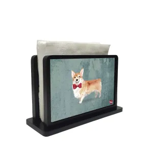 Tissue Holder Paper Napkin Stand - Cute Red Tie Dog