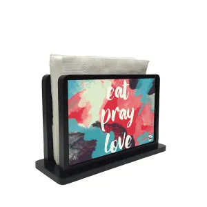 Tissue Holder Paper Napkin Stand - Eat Pray Love