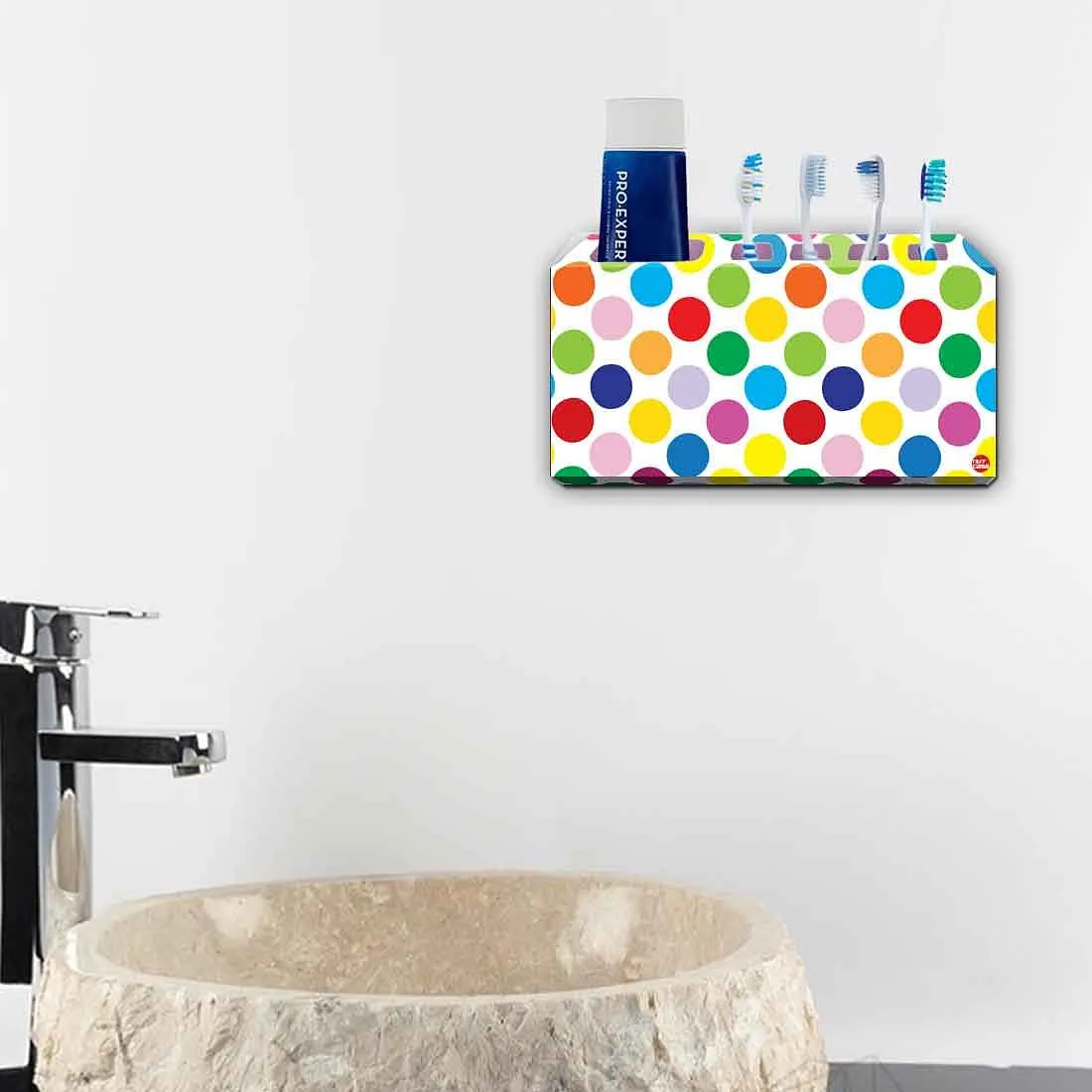 Toothbrush Holder Wall Mounted -Colorful Dots