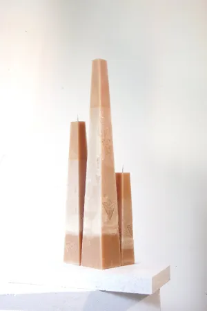 Unique Artisan Textured Candle - Caramel
