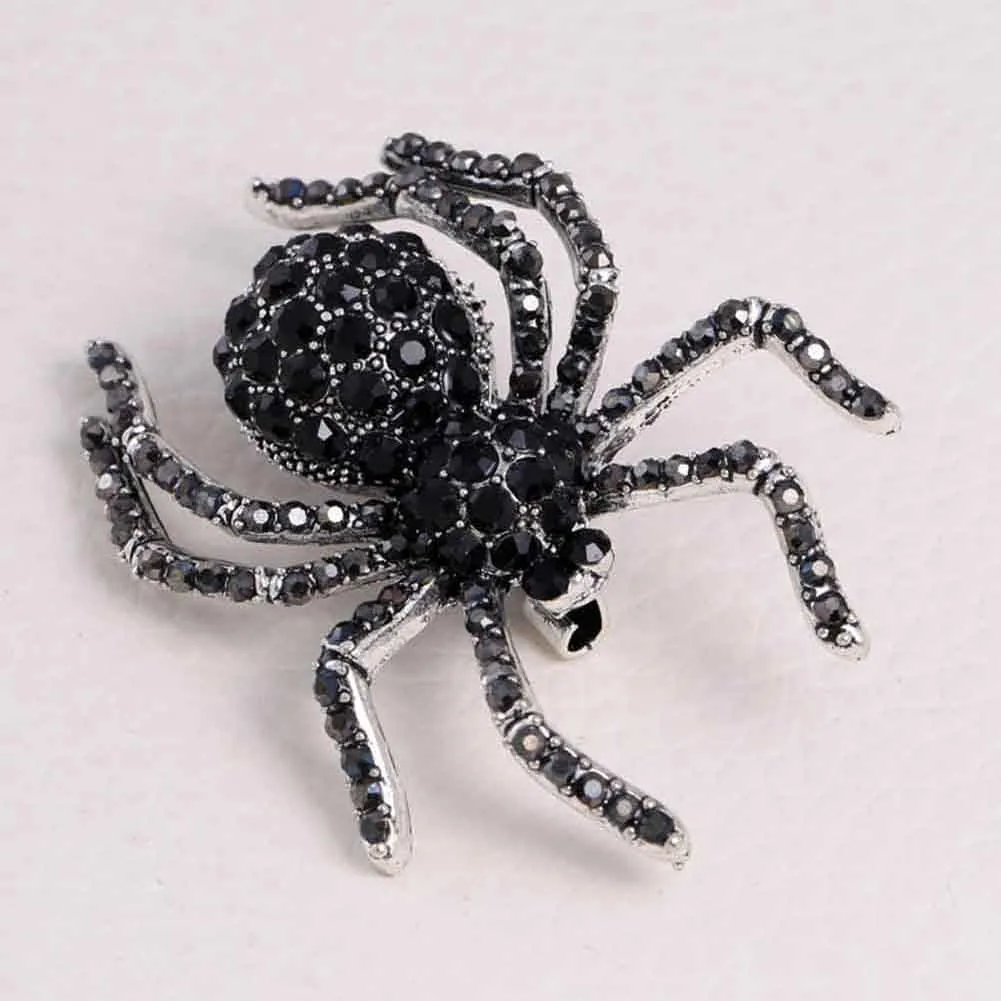 Unique Black Queen Spider Brooch