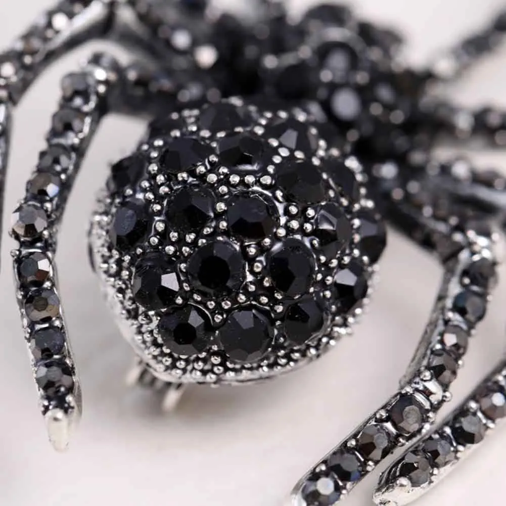 Unique Black Queen Spider Brooch