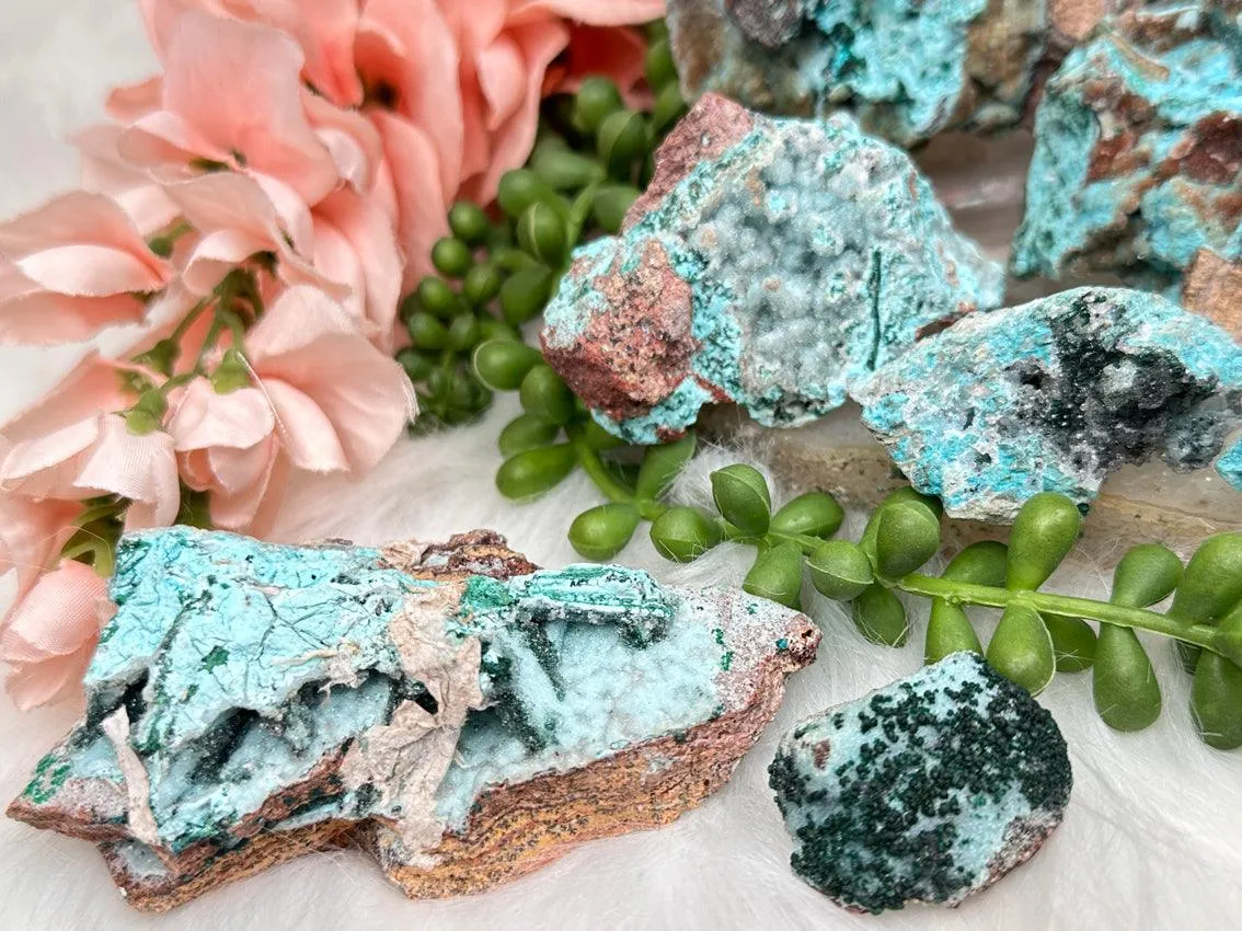 Unique Druzy Chrysocolla Malachite