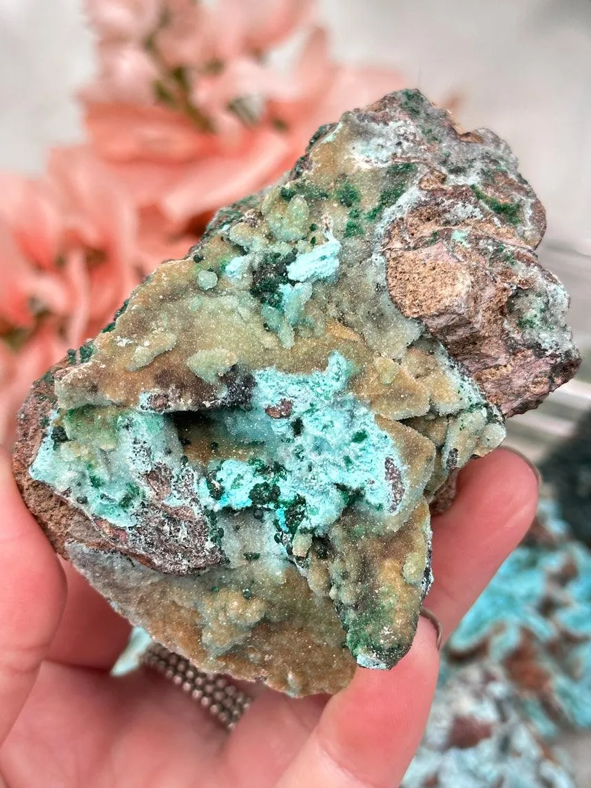 Unique Druzy Chrysocolla Malachite