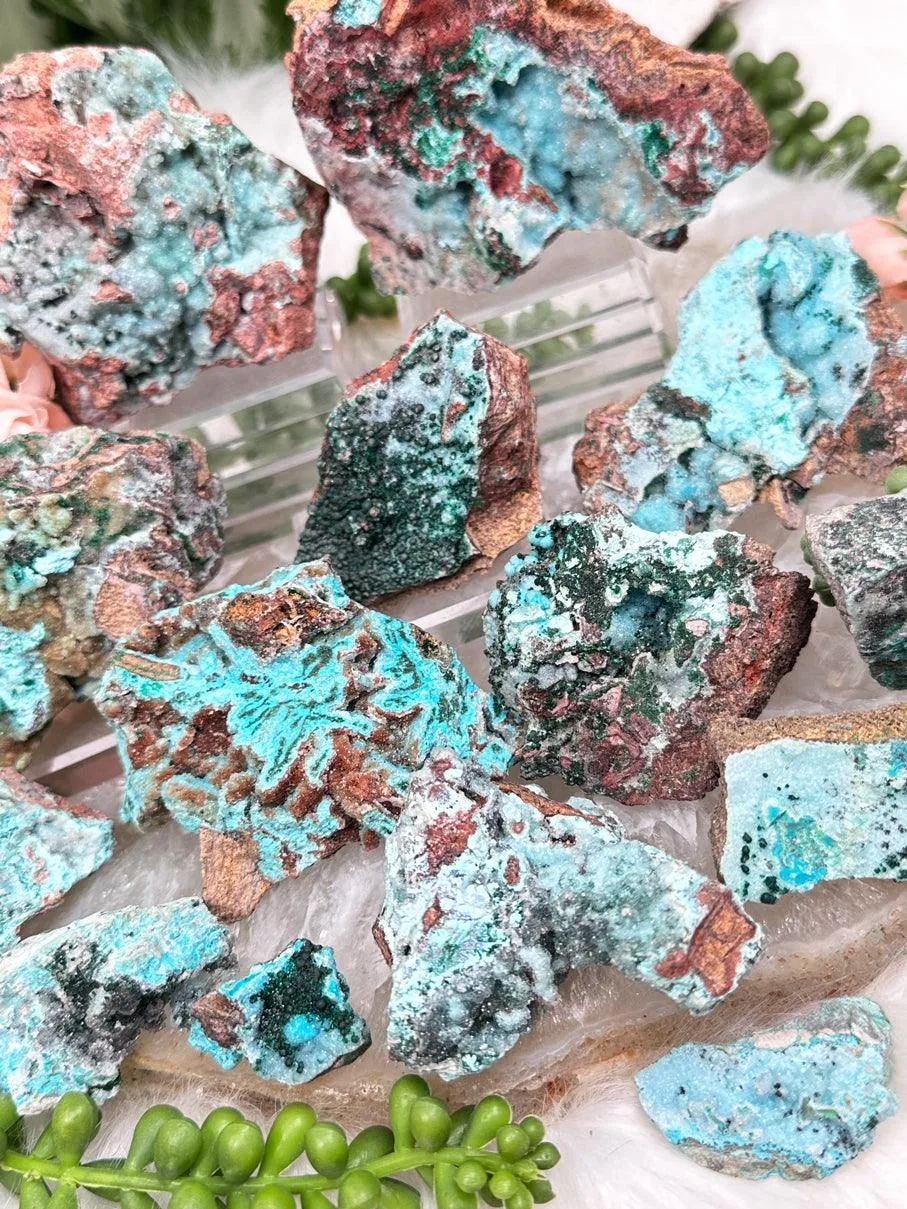 Unique Druzy Chrysocolla Malachite
