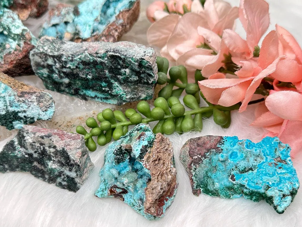 Unique Druzy Chrysocolla Malachite