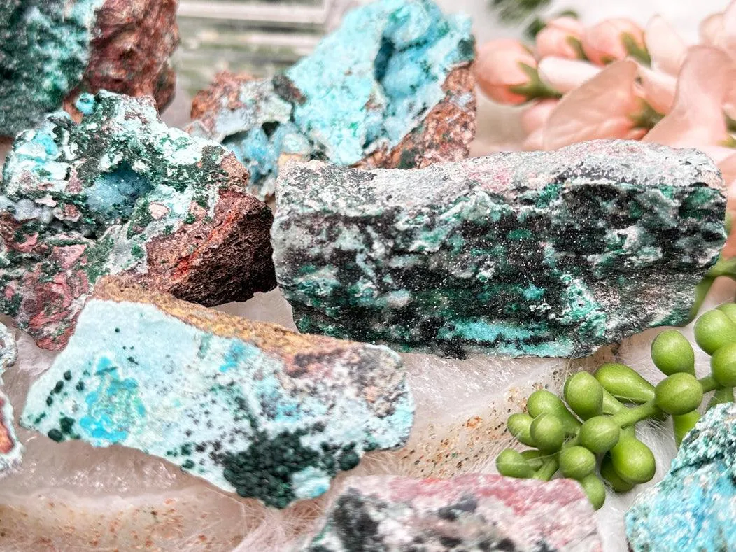 Unique Druzy Chrysocolla Malachite
