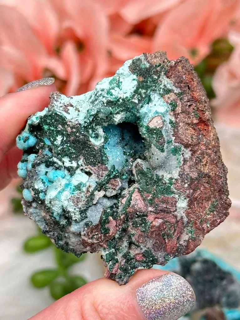 Unique Druzy Chrysocolla Malachite