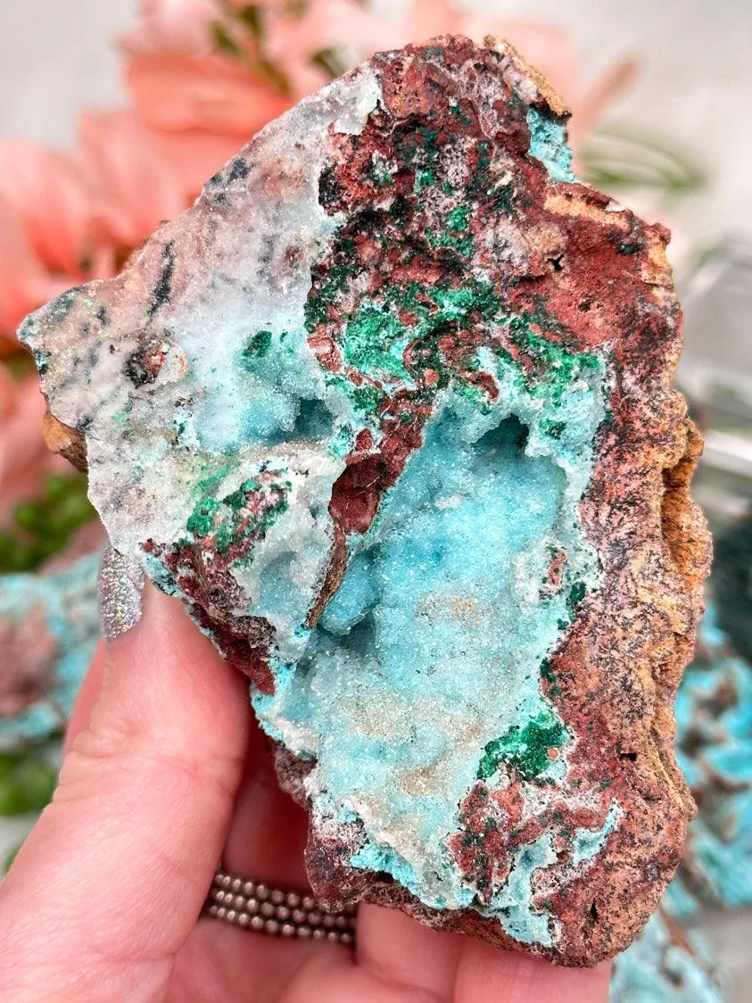 Unique Druzy Chrysocolla Malachite