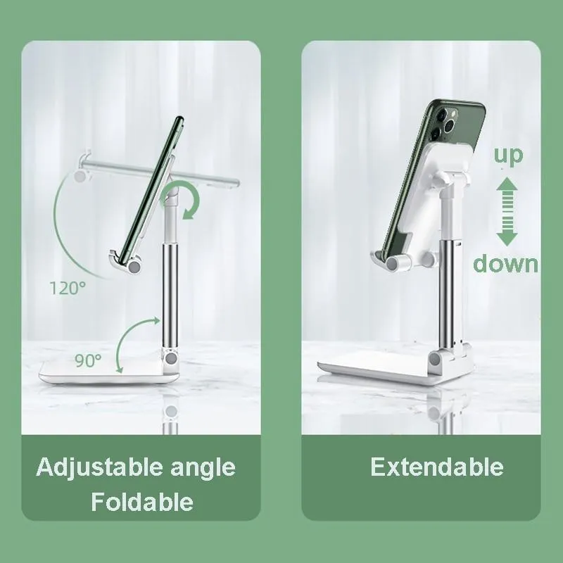 Universal Adjustable Foldable Metal Desktop Mobile Phone iPad Holder Stand