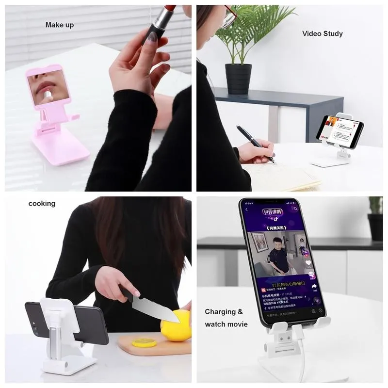 Universal Adjustable Foldable Metal Desktop Mobile Phone iPad Holder Stand