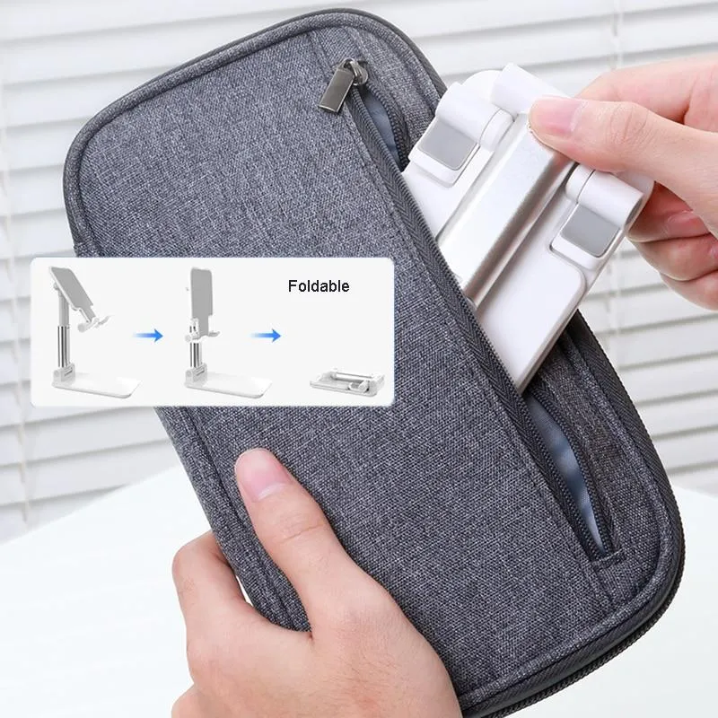 Universal Adjustable Foldable Metal Desktop Mobile Phone iPad Holder Stand