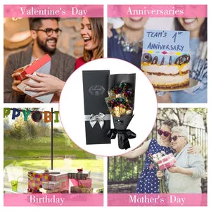 Valentine's Day Surprise: 24k Gold Galaxy Rose Flower Bouquet for Your Wife or Mom