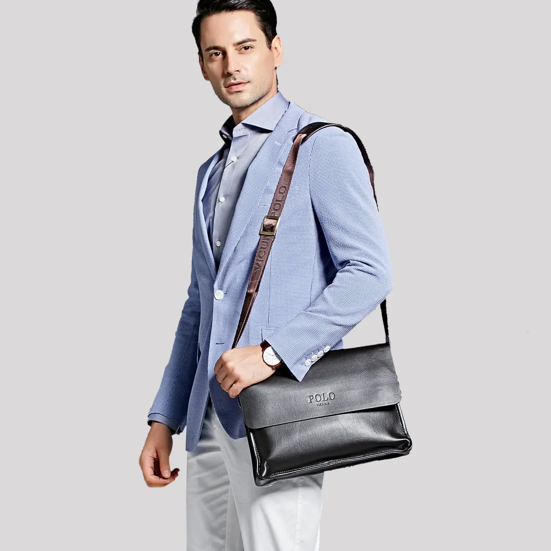 Vicuna Polo Vintage Leder Bürotasche - Schwarz
