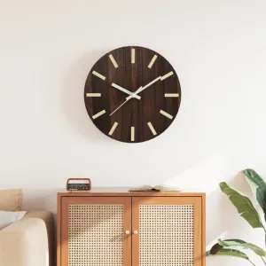 vidaXL Wall Clock with Luminous Scales and Pointers Brown Ø30 cm