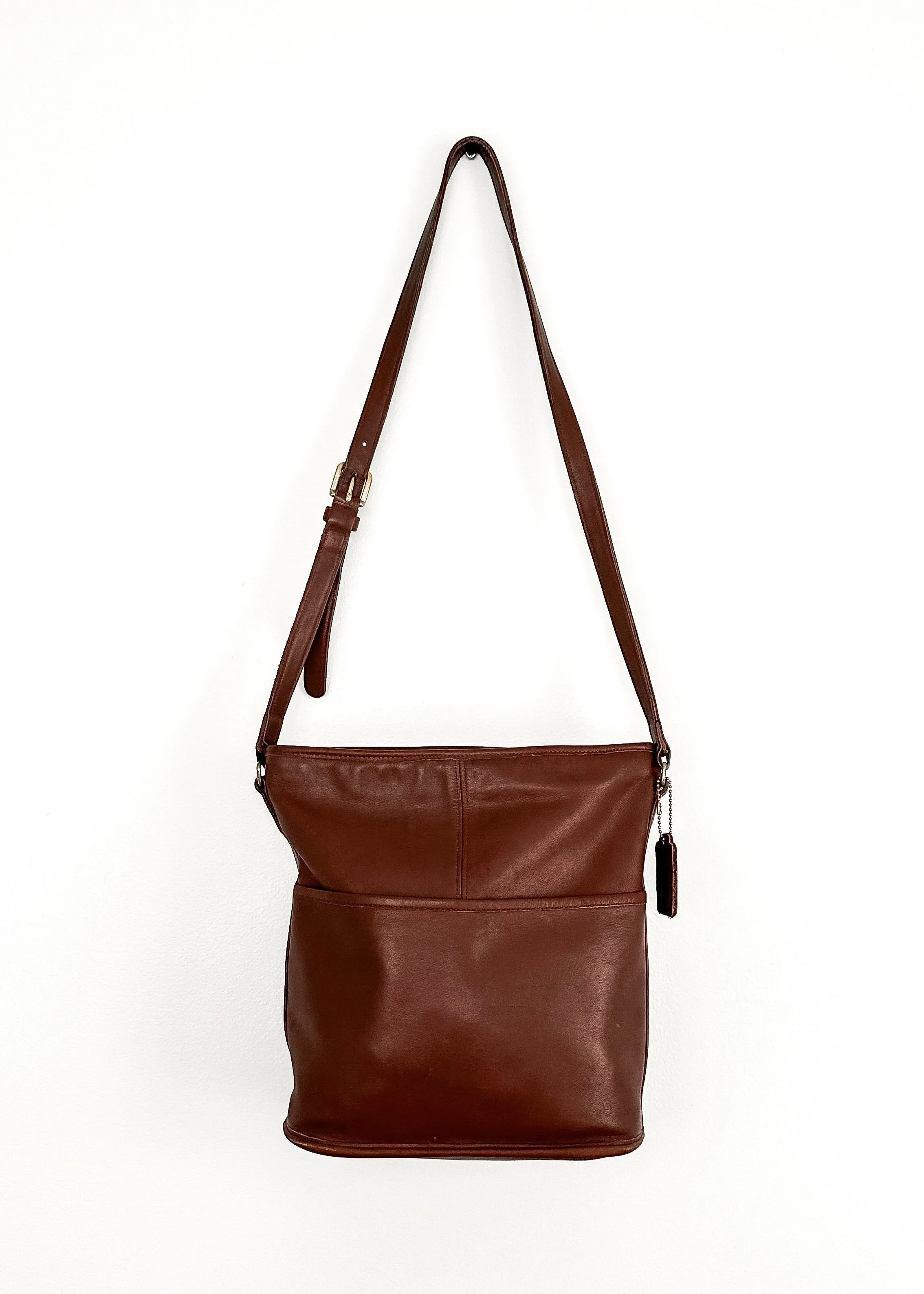 Vintage 80s 90s Coach Brown Leather Bleeker Bucket Bag Purse