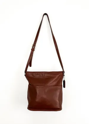 Vintage 80s 90s Coach Brown Leather Bleeker Bucket Bag Purse