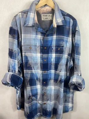 Vintage Royal and Light Blue Lightweight Cotton Size XXL