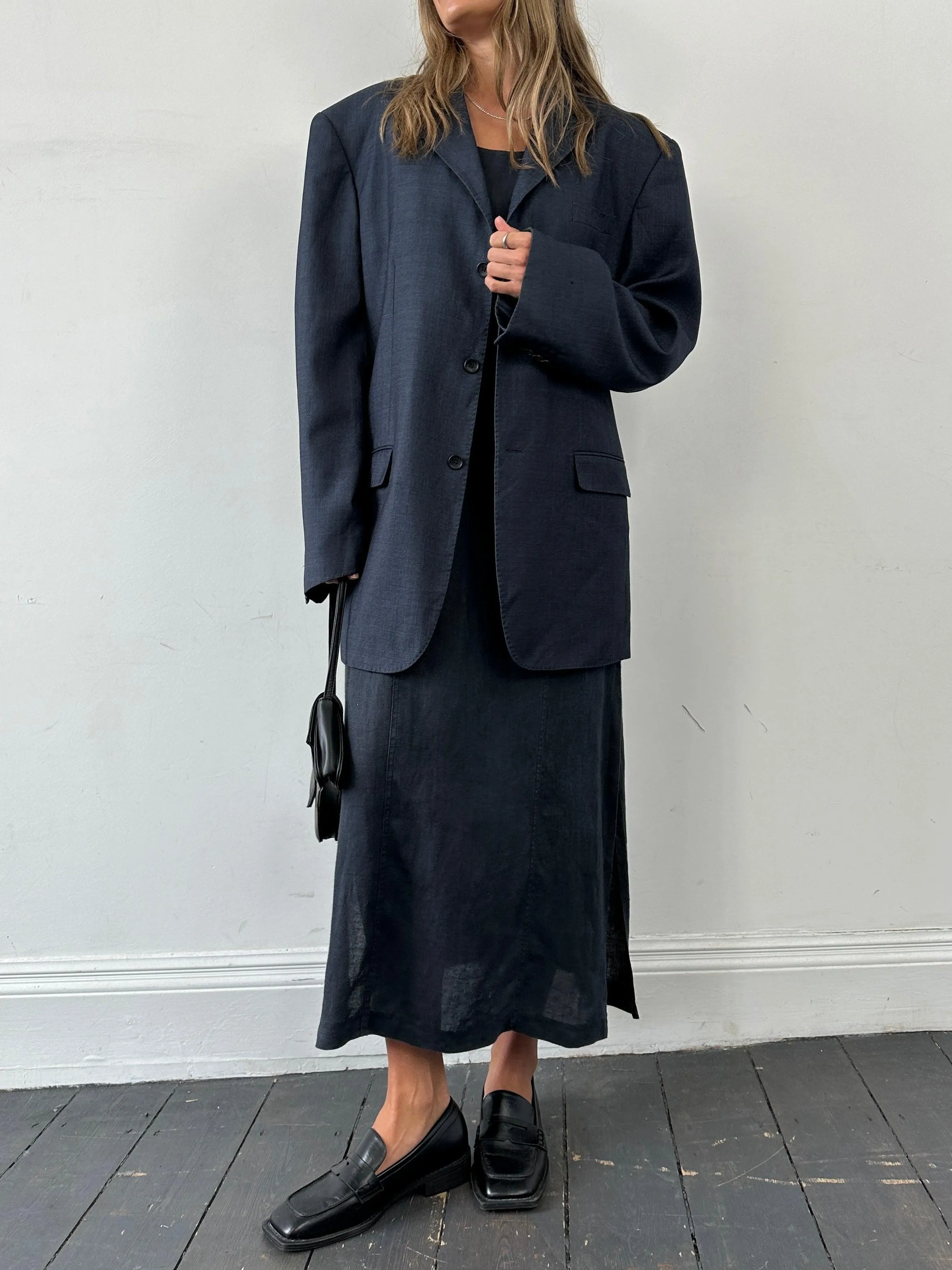 Vintage Wool Blend Single Breasted Blazer - 48R/XXXL