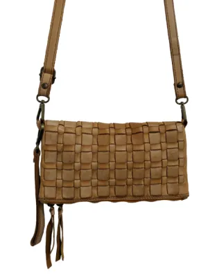 Vintage Woven Leather Crossbody Purse