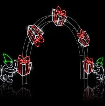 WALK THROUGH ELVES WITH GIFT BOXES ARCH