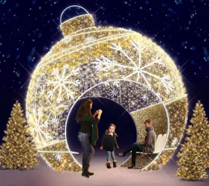WALK THROUGH SNOWFLAKE ORNAMENT WITH BENCH