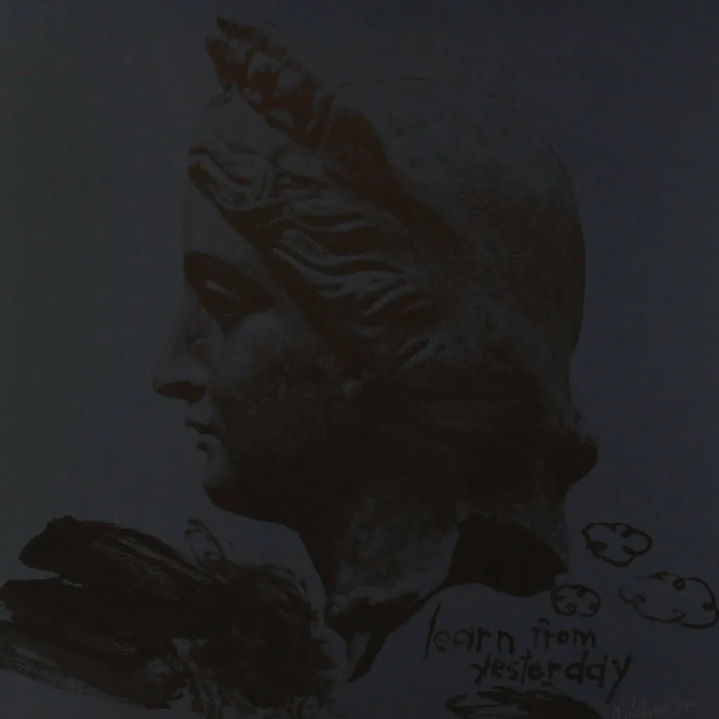Walter Knabe Artwork Learn From Yesterday Unique Screenprint with Hand Painting