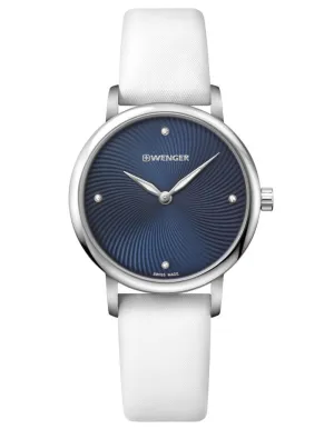 Wenger Womens Urban Donnissima Crystal Marker Dial - White Leather Strap