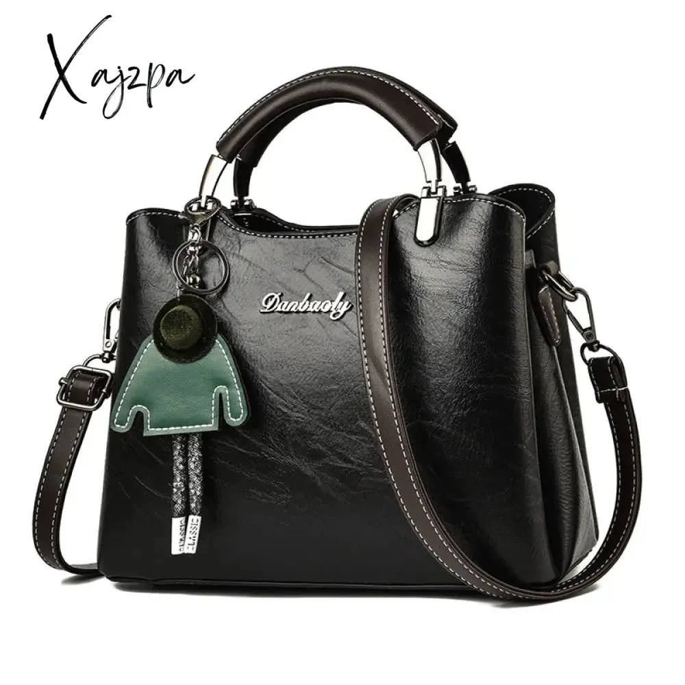 Xajzpa - Women's Elegant Satchel Tote Bag Doll Pattern Shoulder Bag Stylish Handbag Crossbody Bag with Removable Straps