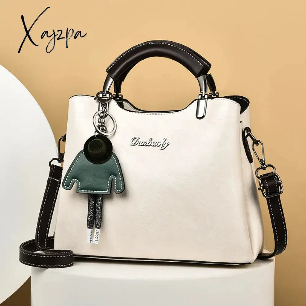 Xajzpa - Women's Elegant Satchel Tote Bag Doll Pattern Shoulder Bag Stylish Handbag Crossbody Bag with Removable Straps