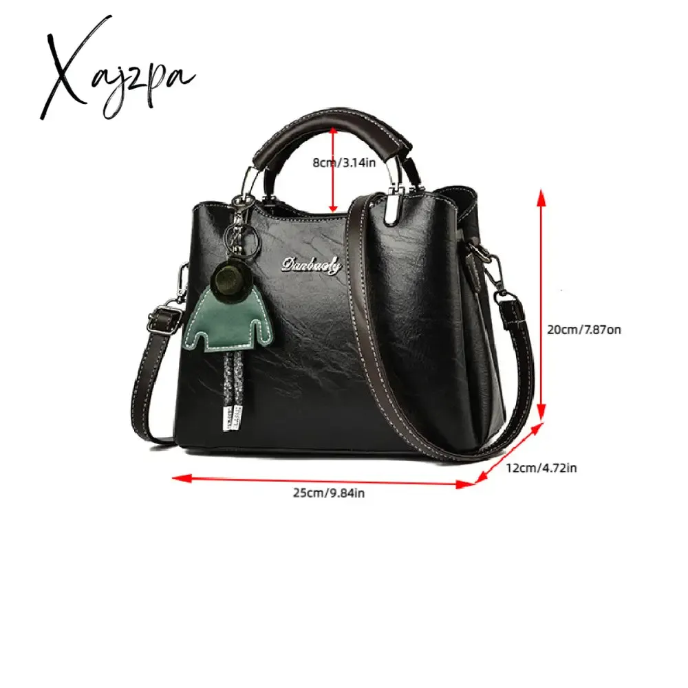 Xajzpa - Women's Elegant Satchel Tote Bag Doll Pattern Shoulder Bag Stylish Handbag Crossbody Bag with Removable Straps