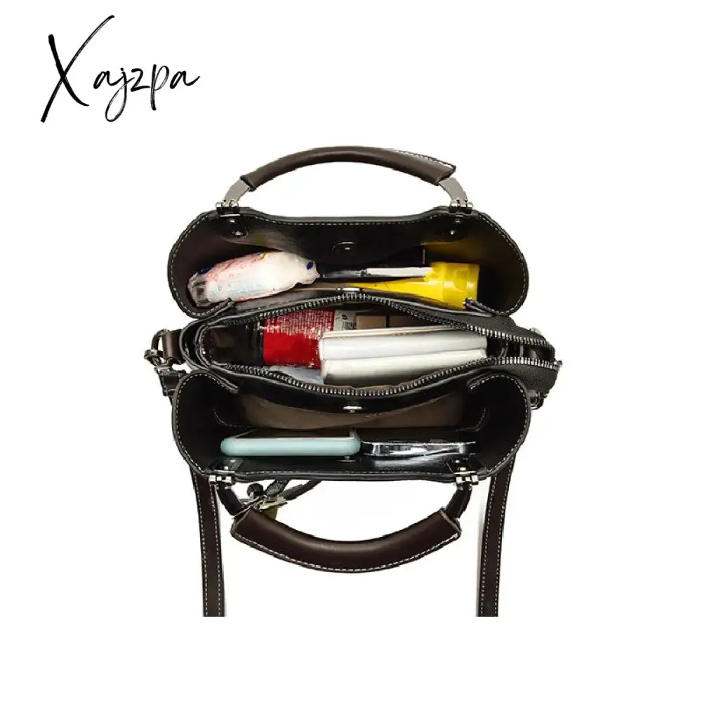 Xajzpa - Women's Elegant Satchel Tote Bag Doll Pattern Shoulder Bag Stylish Handbag Crossbody Bag with Removable Straps