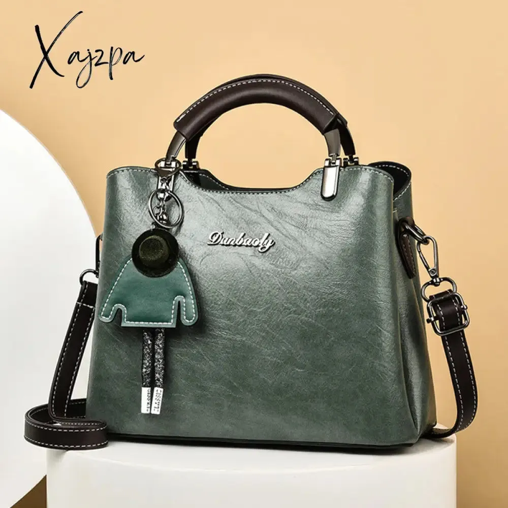 Xajzpa - Women's Elegant Satchel Tote Bag Doll Pattern Shoulder Bag Stylish Handbag Crossbody Bag with Removable Straps