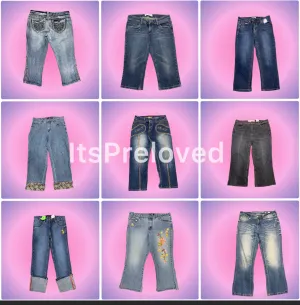 Y2k Unique Denim Capris(RX-633)