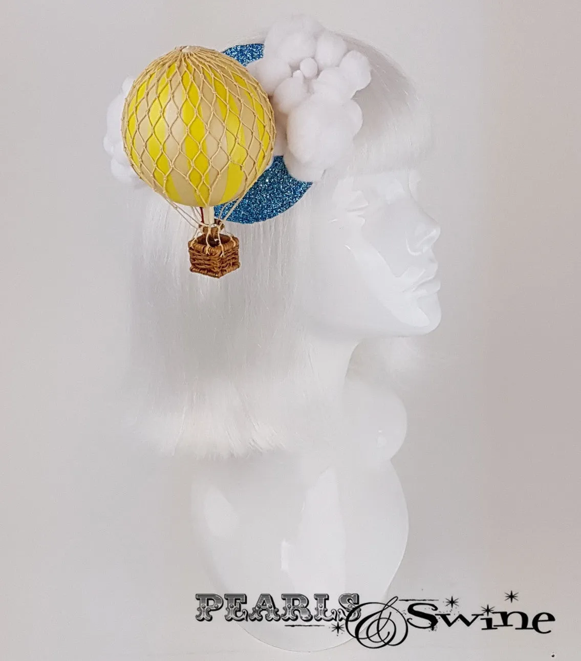 Yellow Hot Air Balloon Fascinator "Fly Me To The Moon"