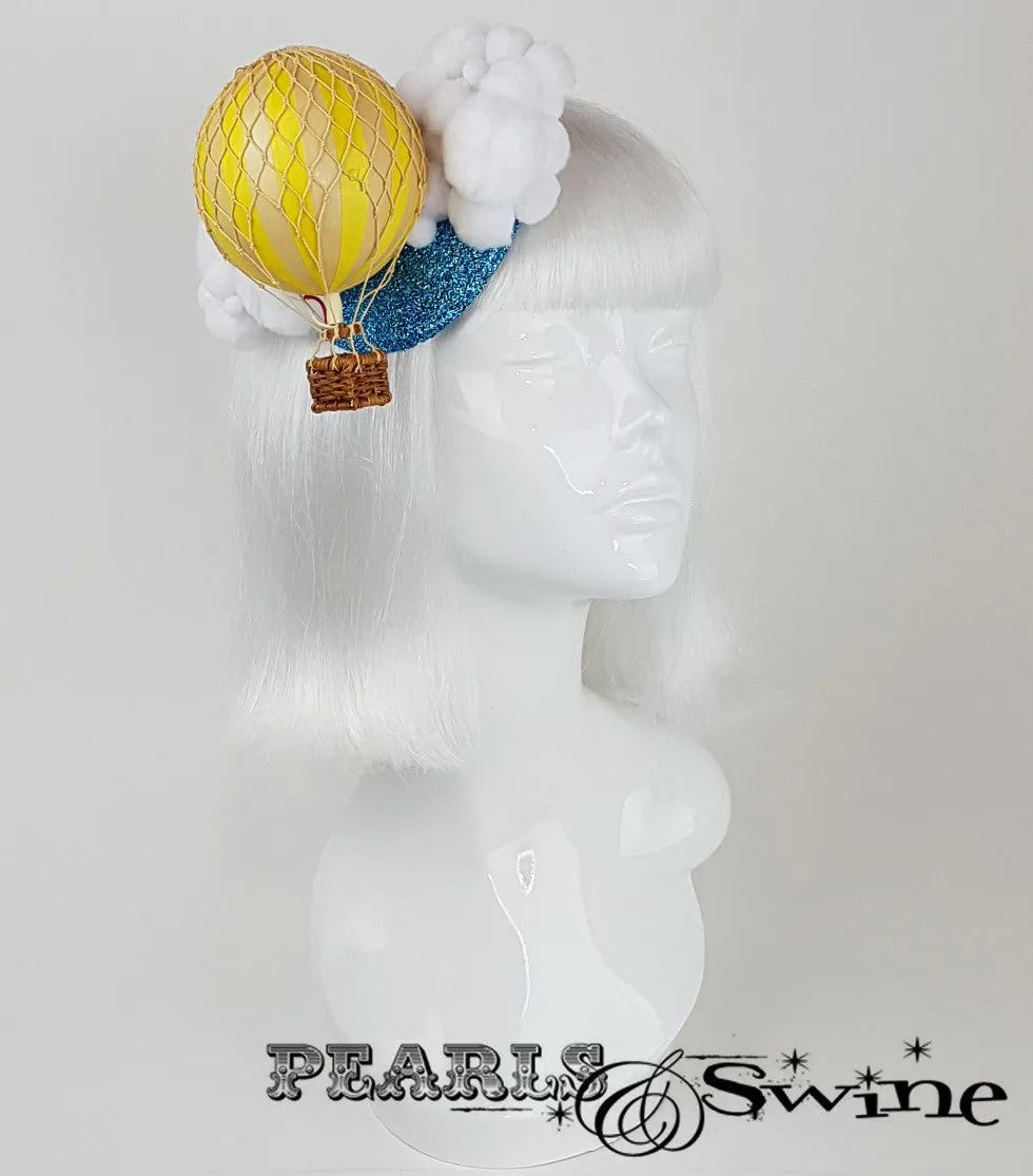 Yellow Hot Air Balloon Fascinator "Fly Me To The Moon"