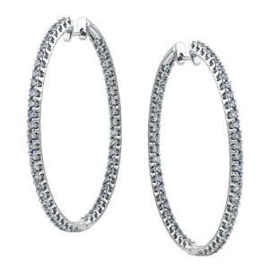 ZE320 Hoop Earring in 14k Gold with Diamonds