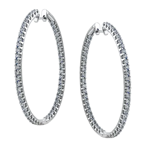ZE320 Hoop Earring in 14k Gold with Diamonds